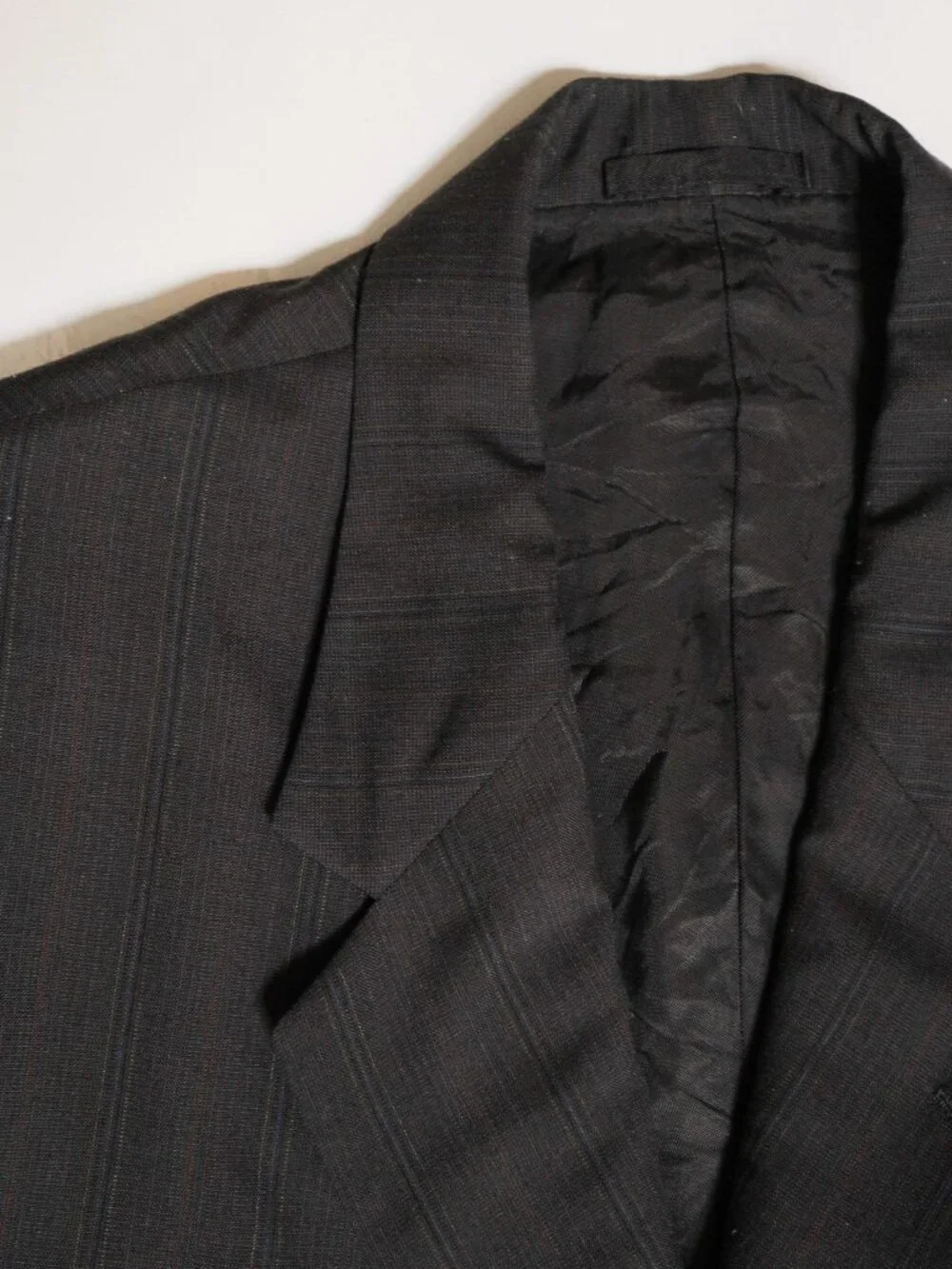 Vintage MINOVA ENGLAND Super 110's Black Wool Striped Blazer - Picture 2 of 12